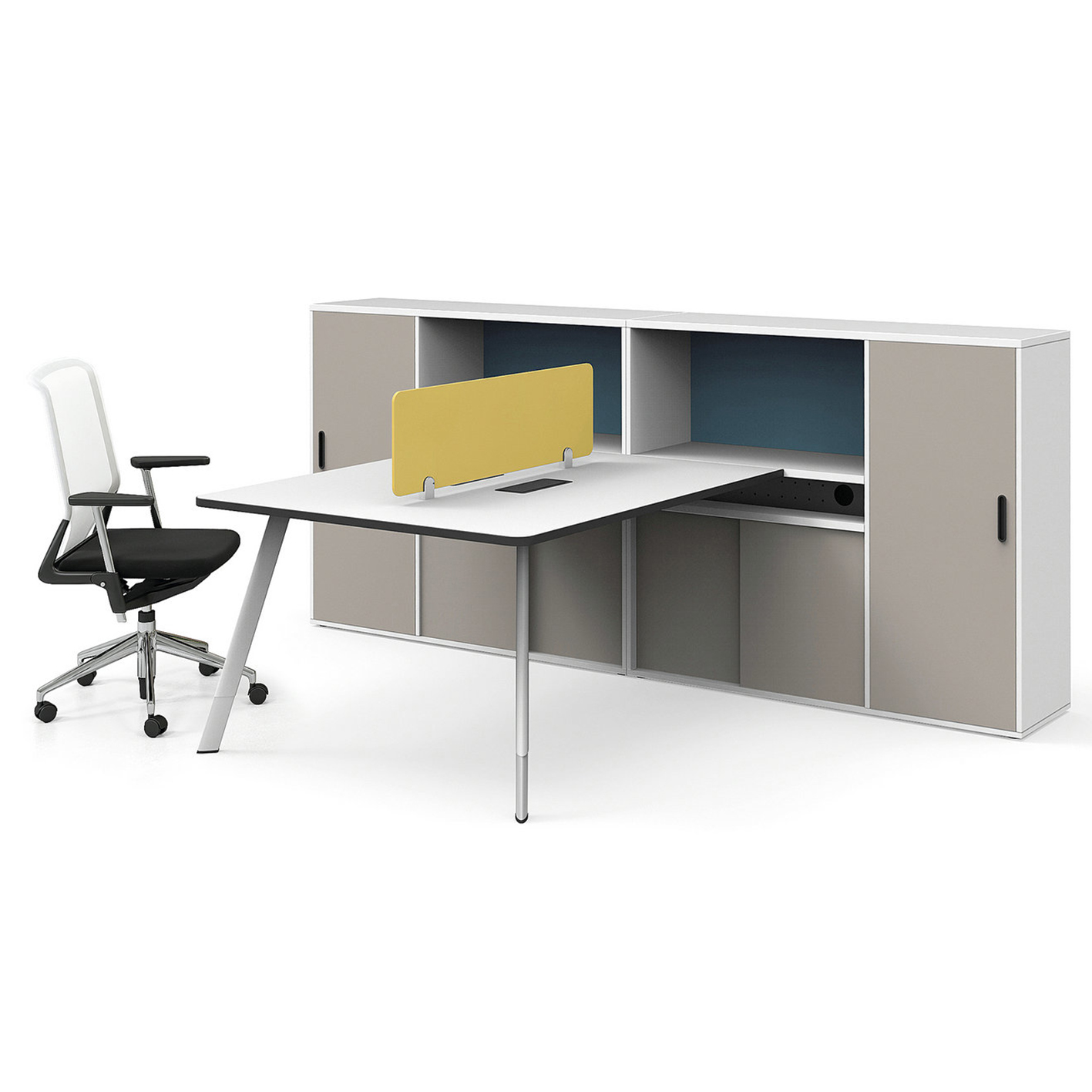 staff workstation desk with side filing cabinets exporter