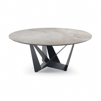 round dining table with ceramic top and black legs manufacturer