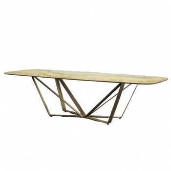 luxury contemporary italy designs marble effect top metal leg dining table
