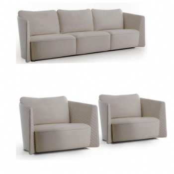 leather back and arms fabric upholstered cushion seat sofa set for office and hotel
