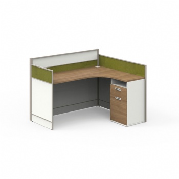 workstation bench with acoustical fiber board panels partition