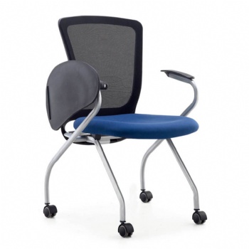 modern plastic frame with cushion seat training chairs with tablet and wheels optional