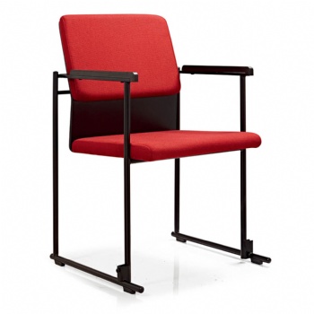  fabric upholstered back and seat waiting training chairs with steel frame	