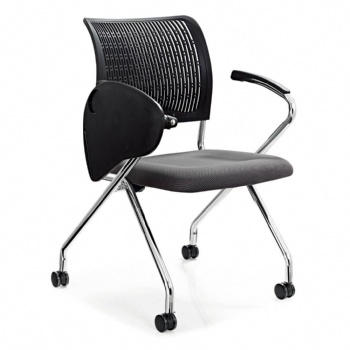  modern plastic frame with cushion seat training chairs with tablet and wheels optional	