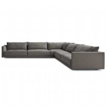  grey sectional l corner u shaped velvet sofa couch with chaise for sale	
