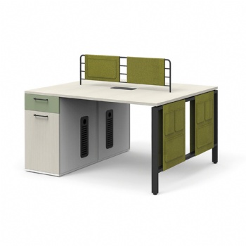 office staff task desks with metal partition screen size optional