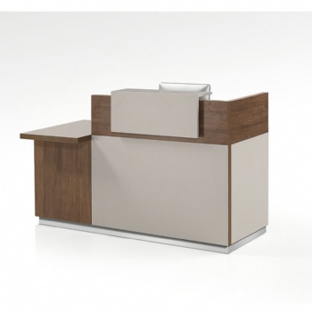 grey reception desk with drawers for 1 person
