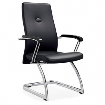 black waiting room office chair with fixed base frame
